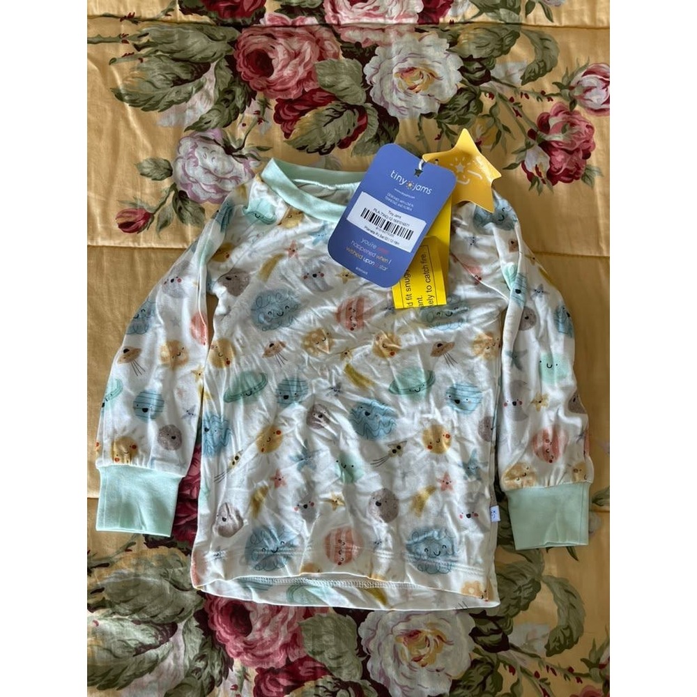Tiny Jams Planets Bamboo Pajama Set 12-18M Long Sleeve Celestial Print NWT